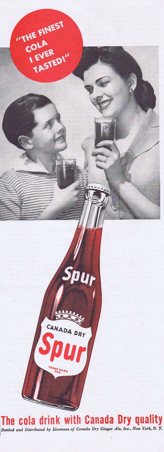 1943 Canada Dry Spur Cola Soft Drink Original Vintage Advertisement Neat Photo