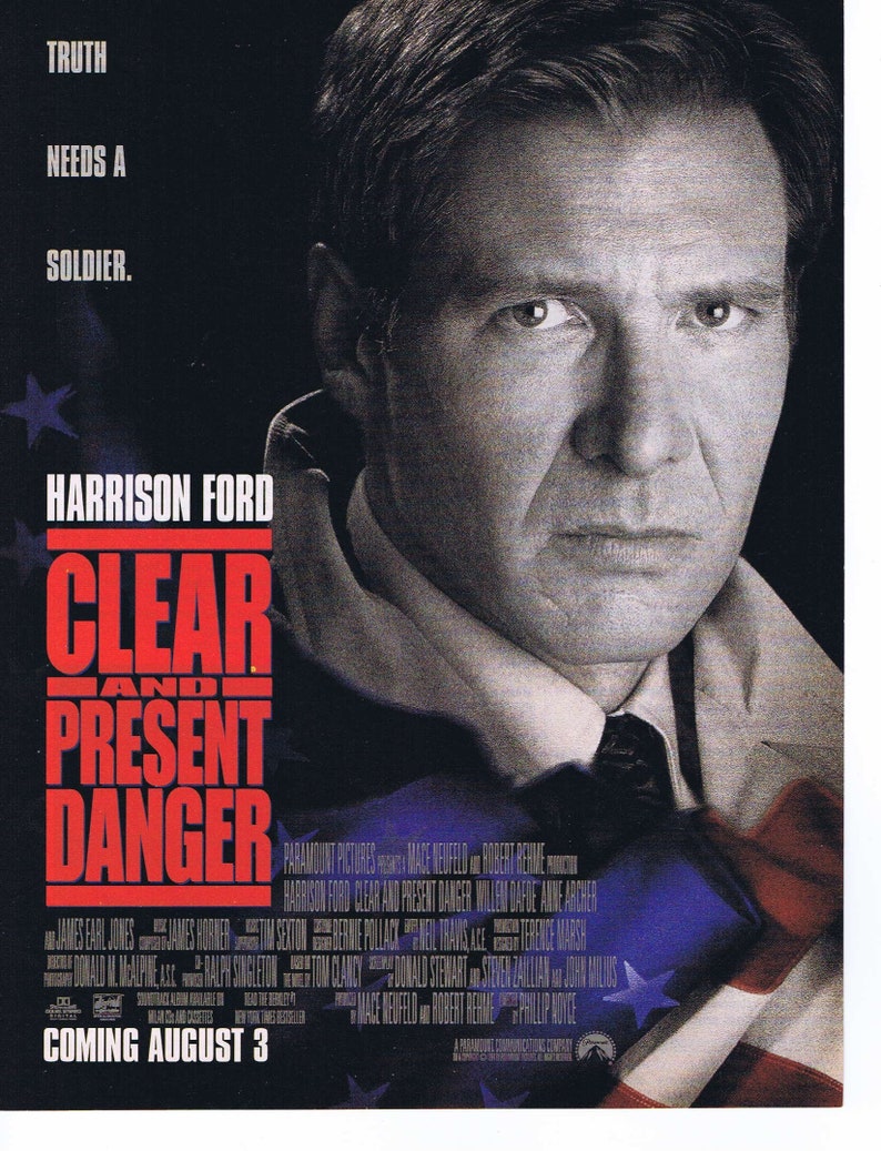A Clear and Present Danger 1994 Original Movie Ad With Etsy A Clear and Present Danger 1994 Original Movie Ad With Etsy