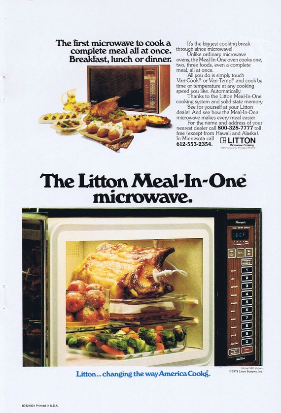 1979 Litton Meal-In-One Microwave Original Vintage Advertisement