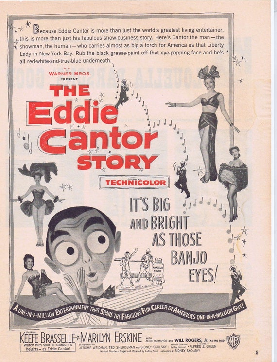 The Eddie Cantor Story 1953 Original Movie ad with Keefe Brasselle and Marilyn Erskine