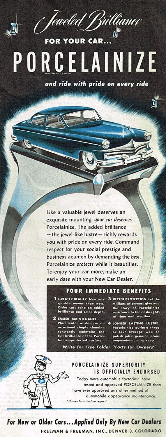1951 Porcelainize Automobile Jeweled Brilliance Finish Product Advertisement