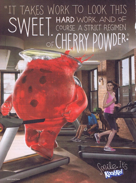 Kool-Aid Man Cherry Powder on Treadmill 2013 Advertisement Free Shipping