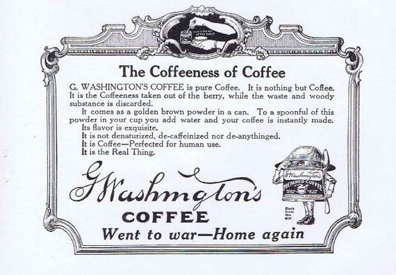 Old Coffee Ad with G. Washington Brand Coffee