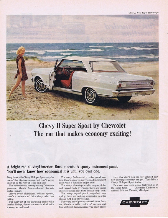 Chevy II Super Sport by Chevrolet 1965 Car Ad with Pretty Girl