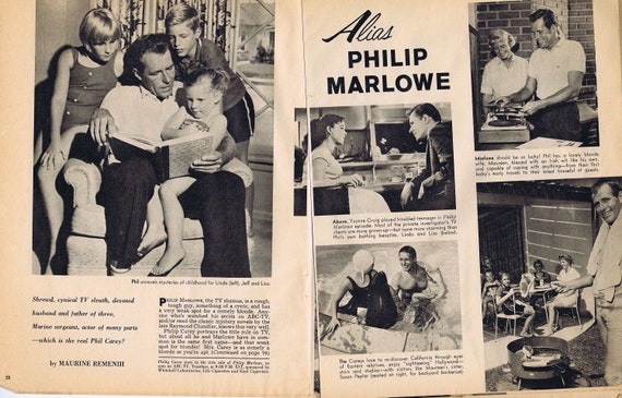 Philip Carey Alias Philip Marlowe and Family 1960 Vintage Feature Story with Pictures