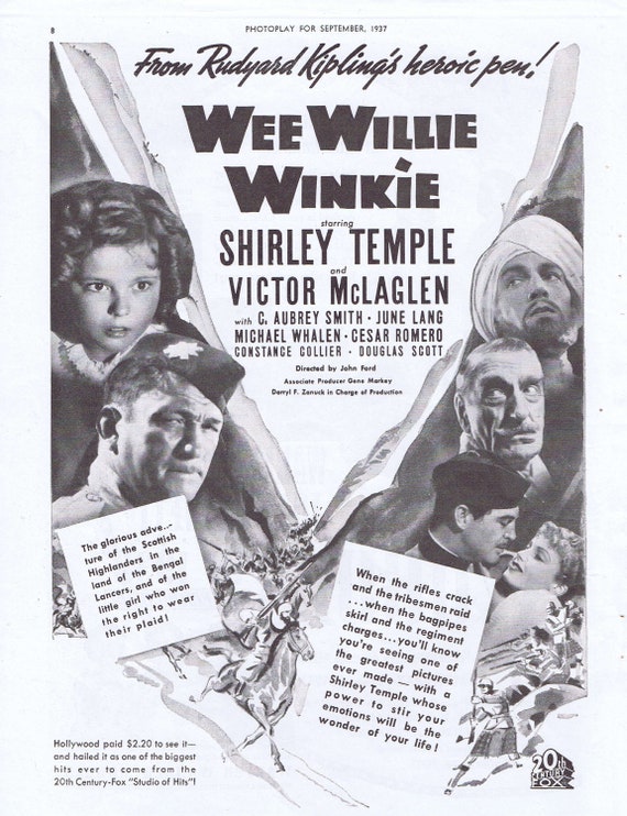 Shirley Temple and Wee Willie Winkie or Walter Wanger’s Vogues of 1938 Original Vintage Movie Advertisements