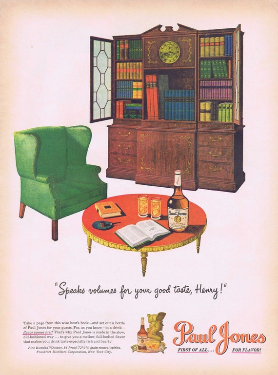 1947 Paul Jones Blended Whiskey or Campbell’s Tomato Soup Original Vintage Advertisement