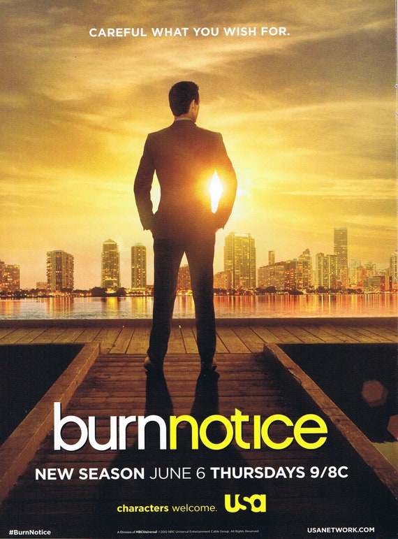 Burnt Notice 2013 Last Season Episodes or Graceland Series Premiere Original Advertisement Extra Heavy Paper