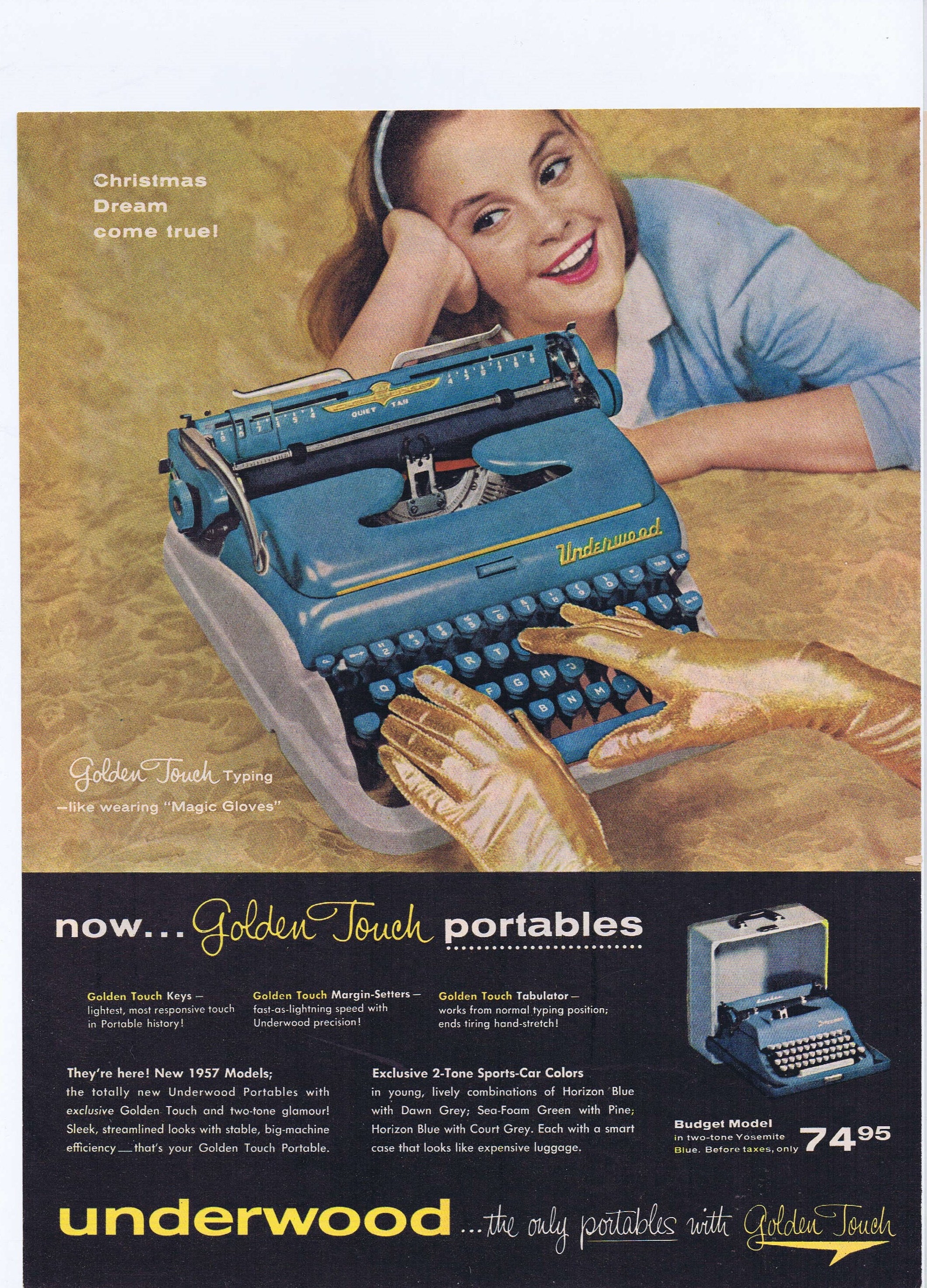 Underwood Golden Touch Typewriter - Etsy