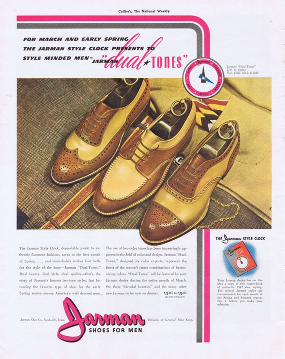 1942 Jarman Dual Tones Men’s Shoes or Pullman Railway Trains Original Vintage Advertisement
