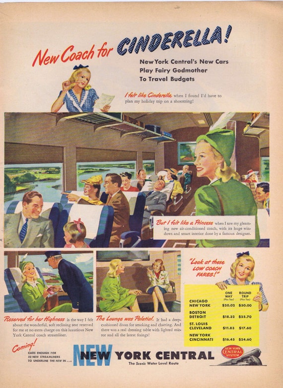 1946 New York Central’s New Cars Advertisement for The Scenic Water Level Route