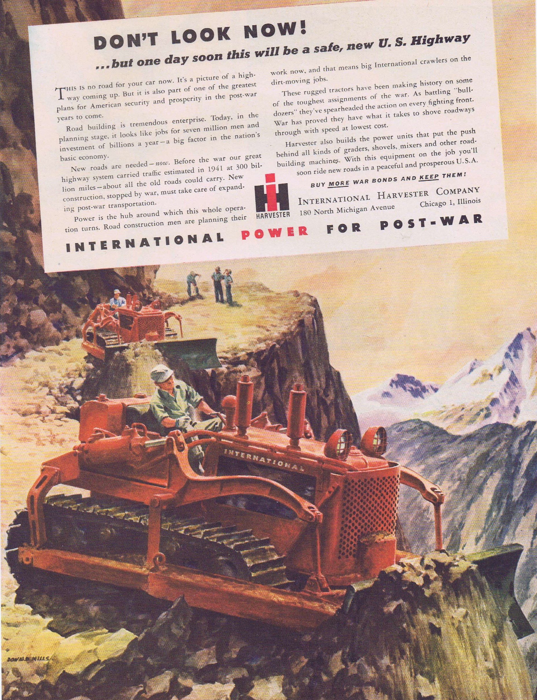 1942 WW2 International Harvester Original Vintage Advertisement