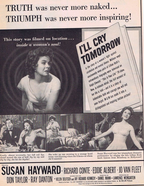 I’ll Cry Tomorrow Original 1955 Movie Ad with Susan Hayward, Richard Conte, Eddie Albert