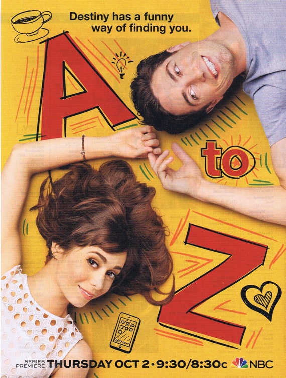A to Z NBC Television Series Premiere with Ben Feldman and Cristin Milioti Original Advertisement