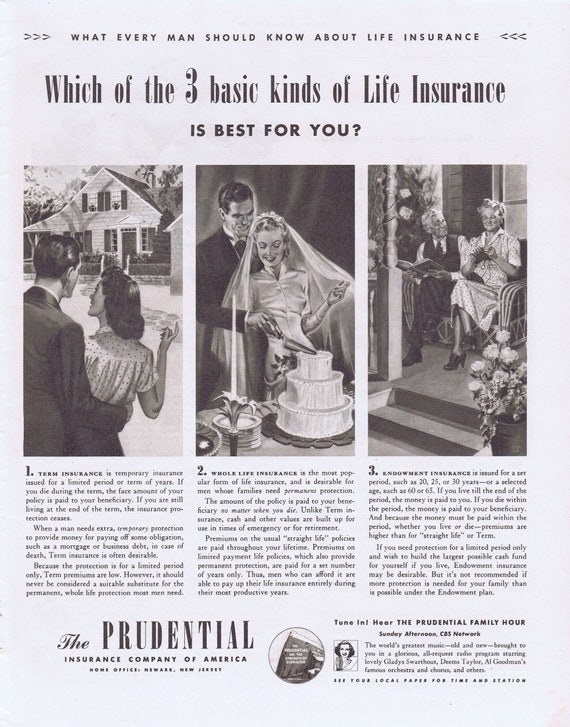 1942 Prudential Insurance or Swift’s Premium Frankfurt’s Original Vintage Advertisement