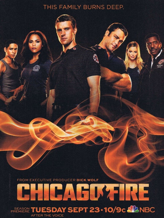 Chicago Fire TV Series Season Premiere with Jesse Spencer, Taylor Kinney, Monica Raymund 2014 Advertisement