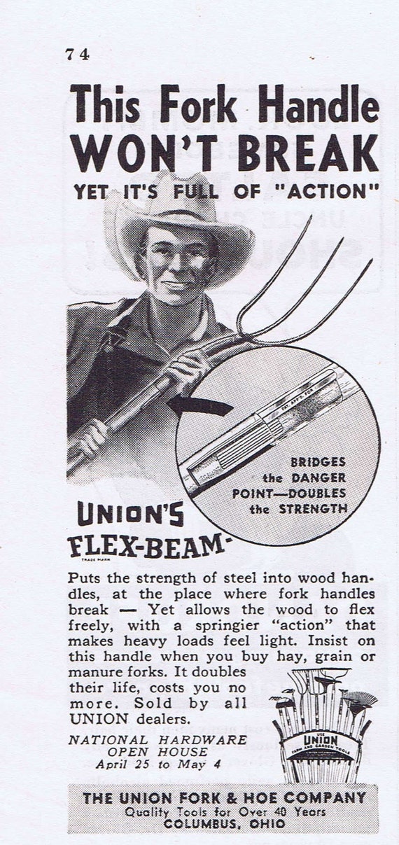 1940 Union Fork and Hoe Company and other Farm Original Vintage Advertisements