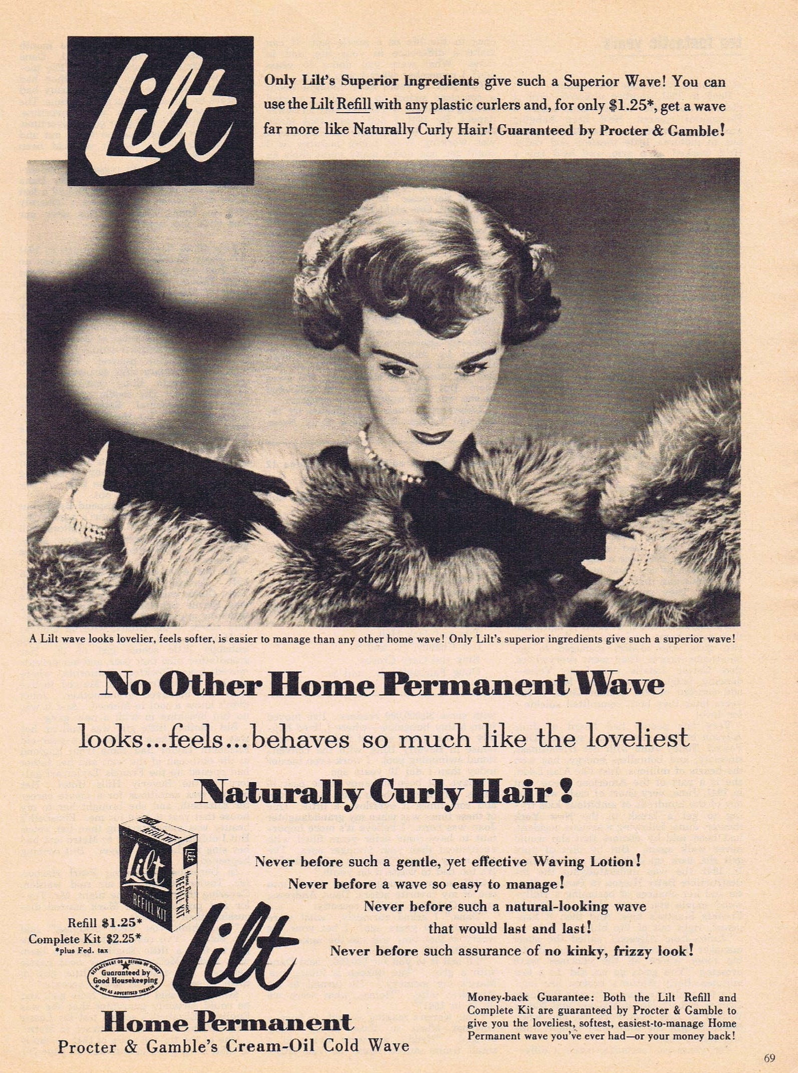 1952 Lilt Women S Home Permanent Wave For Naturally Curly Hair By