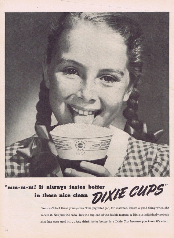 1946 Dixie Cups and Youngster or Phoenix Mutual Retirement Income Plan Original Vintage Advertisement