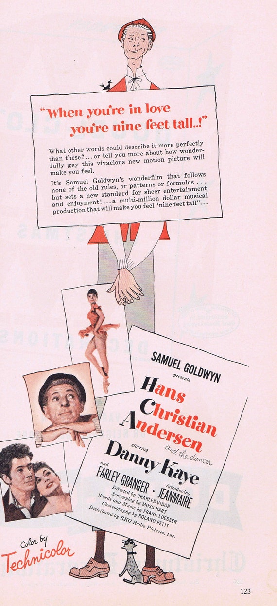 Hans Christian Andersen 1952 Original Vintage Movie Advertisement with Danny Kaye
