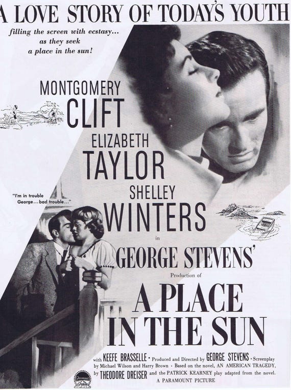 A Place In The Sun 1951 Original Movie Ad With Montgomery Etsy