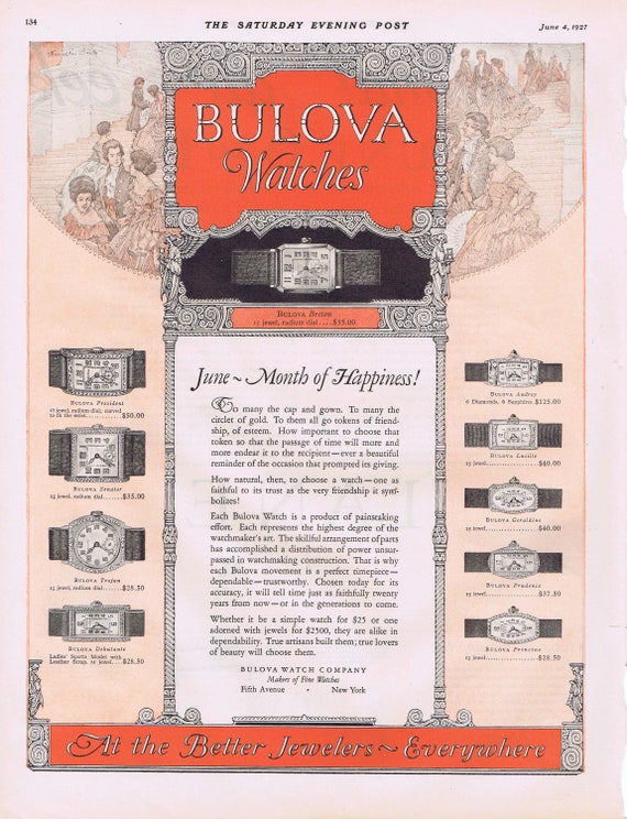 Bulova Watch Company for June Graduate Old 1927 Advertisement