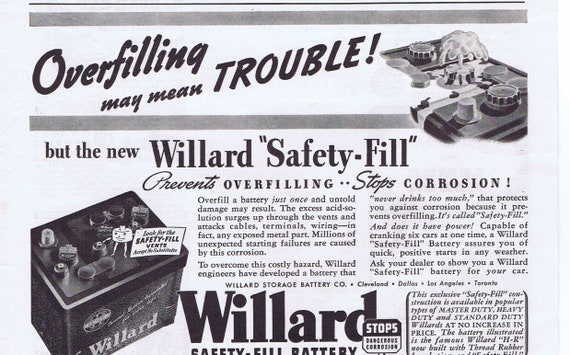 1940 Willard Storage Battery and Interesting Old Farm Ads Original Vintage
