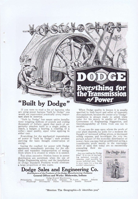 1919 Dodge Sales and Engineering Co Original Vintage Advertisement