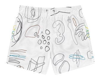seaside magic swim trunks - white