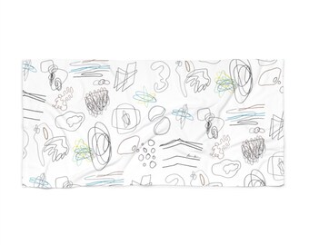 seaside magic beach towel - white