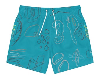 seaside magic swim trunks - teal
