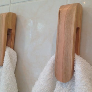 Tea Towel Holder Wood Towel Hook Magic Marble Towel Holder Hand Towel Holder Made From Cherry Etsy