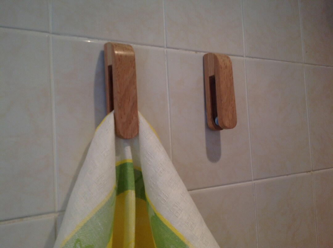 Solid Oak Magic Marble Towel Holder, Tea Towel Holder, Hand Towel