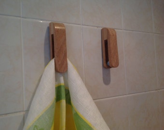 Solid oak magic marble towel holder, tea towel holder, hand towel holder, hand towel hook, kitchen towel