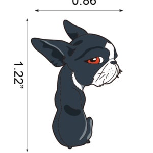 Side Eye Boston Terrier Enamel Pin image 2