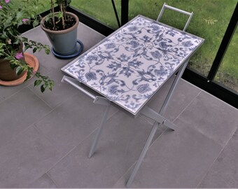 Tray on scissor stand Alkmaar (topaz blue)