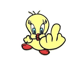 Tweety Bird Iron On Patch: Cartoon Applique