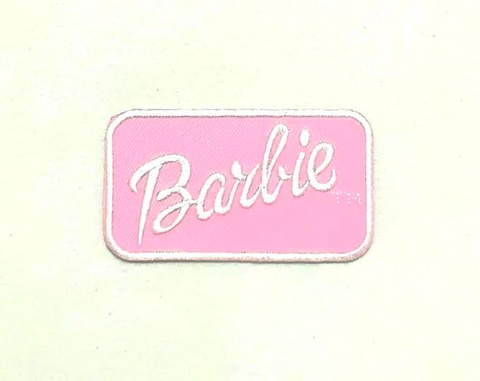 Iron on Barbie Patch: Pink Embroidered Applique (7x3 Cm) - Etsy