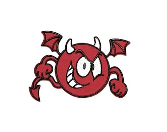 Opstrijkbare duivelpatch: appliqué (10 x 7 cm)