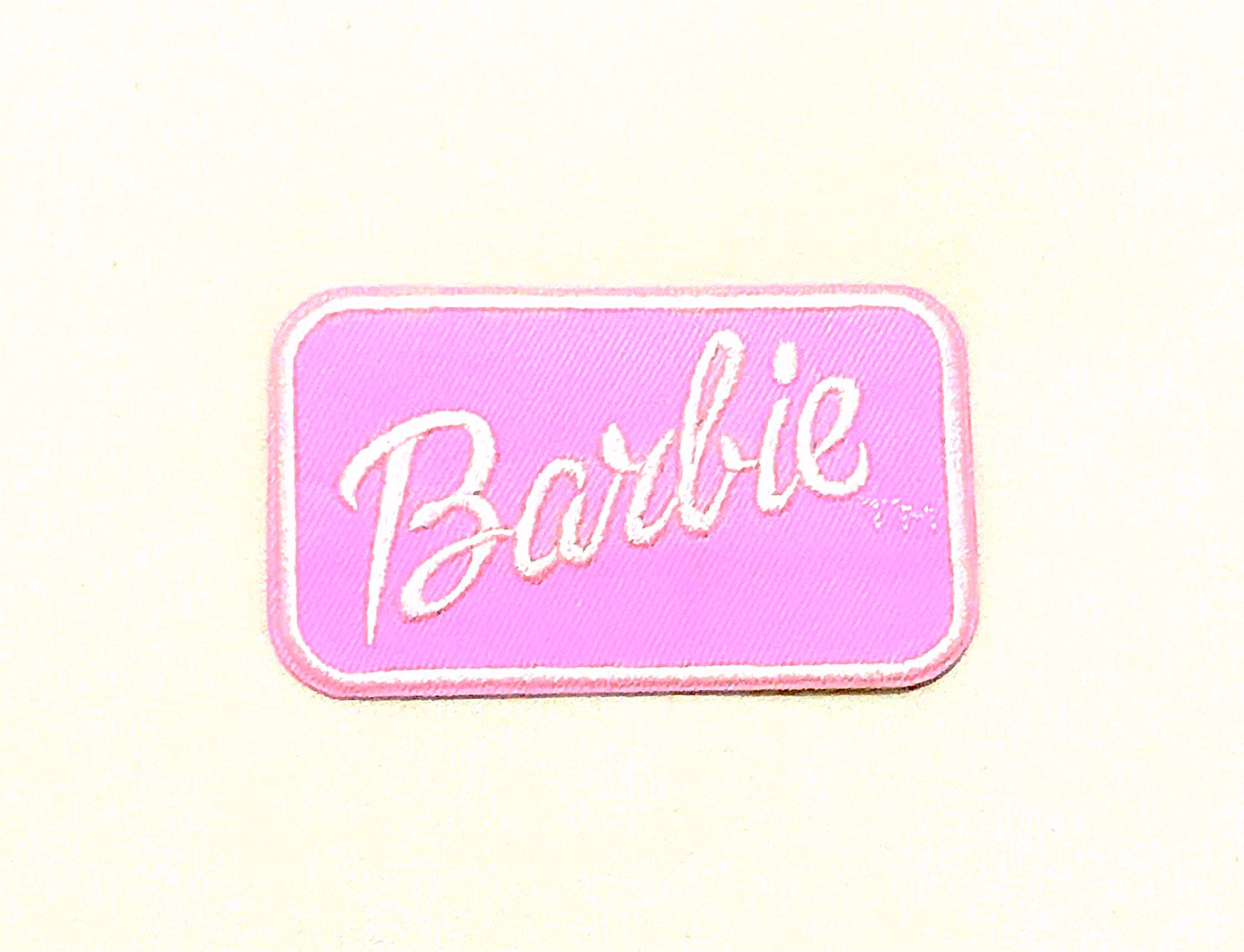 Iron on Barbie Patch: Pink Embroidered Applique (7x3 Cm) - Etsy