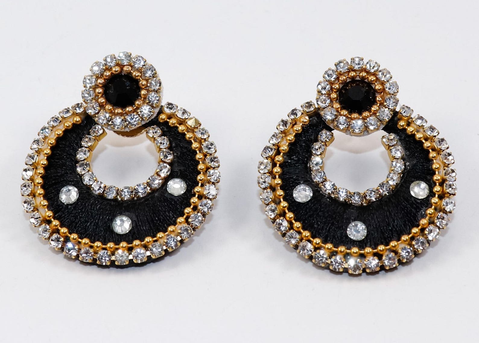 Handmade Silk Thread Chandbali Earrings With Stones Wholesale Etsy India