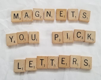 You PICK Letters for Magnets, Single Letter Magnets, Vintage Scrabble Tile Gift MAGNETS, Office Gifts, Teacher Appreciation, Anagram Crafts