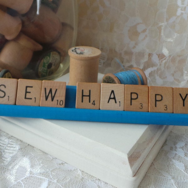 Sew Happy Signs, Scrabble Letter Sign, Seamstress Gifts, Sewing Lovers Sign, Sew Be It Sign, Sewing Lover Gifts,