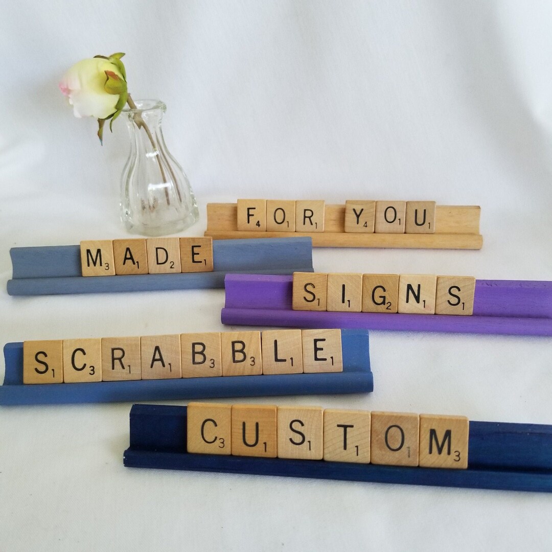 Custom Scrabble Shelf Signs, Scrabble Gifts, Shower Signs