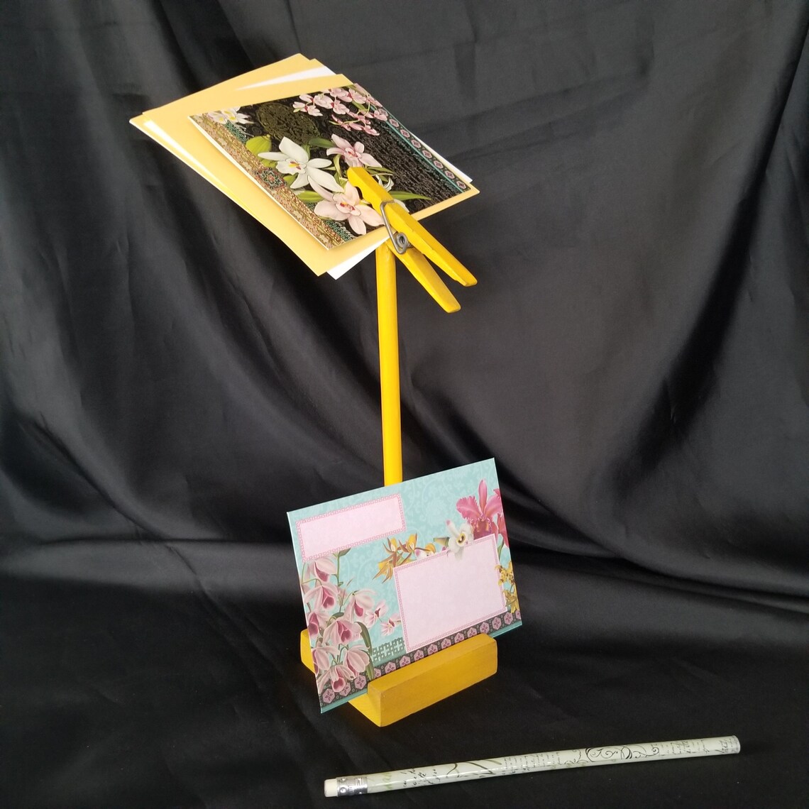 Wood Clothespin Holder Stand Picture Stand Notes or Mail Etsy