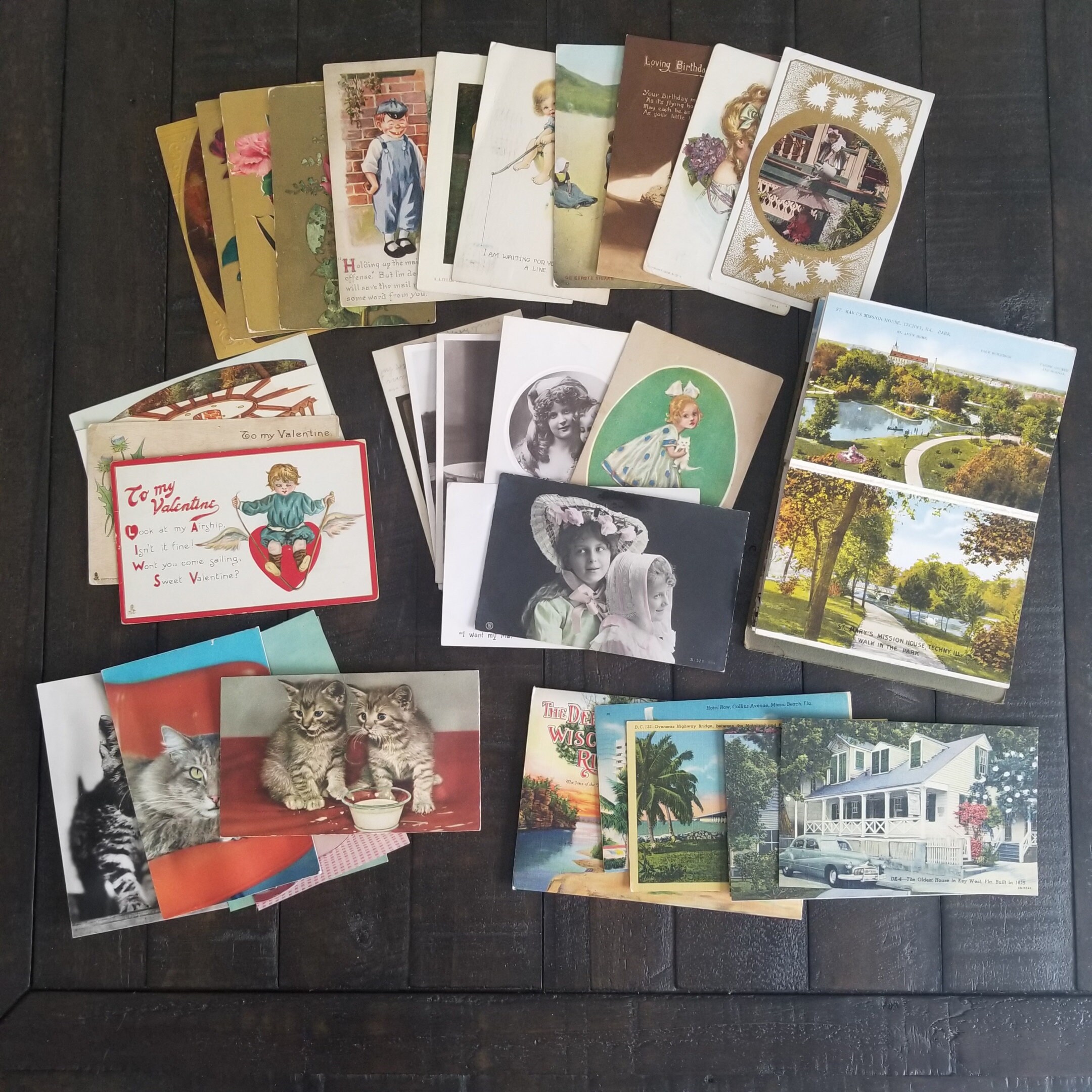Antique Vintage Postcards Lot Mix of Used Unused Old Etsy