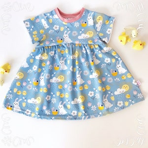 Girls Easter Bunny Dress, 1st Birthday Toddler Dress, Girls Spring Dress, Easter Photo Outfit, Cute dress for Girls NB-6yrs