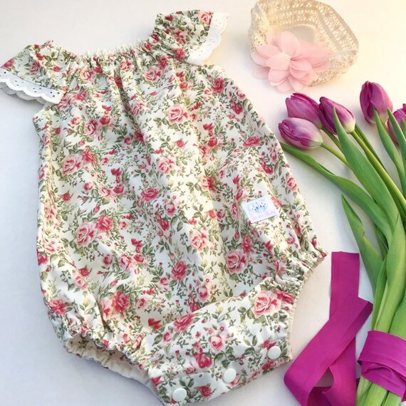 floral baby girl romper