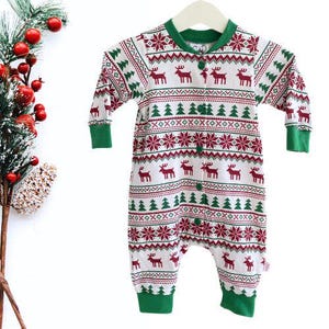 Christmas baby romper boy girl RTS 3-6M, Red white green Xmas sleeper, Christmas baby onepiece, Christmas baby announcement,Baby shower gift