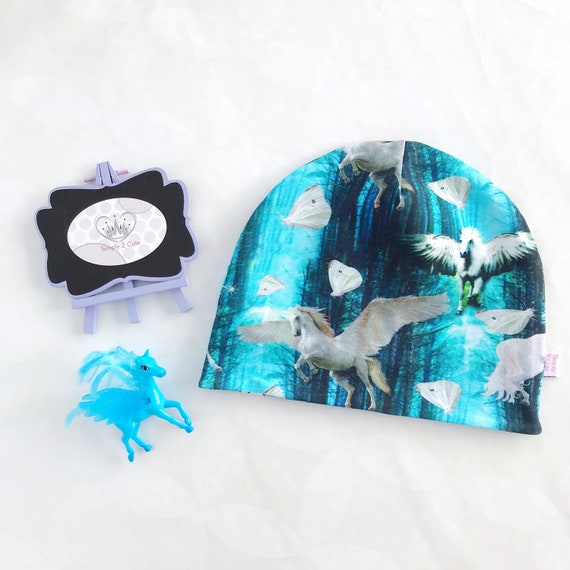 Unicorn Beanie Hat Blue Unicorn Beanie 